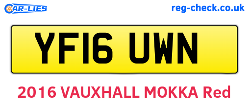YF16UWN are the vehicle registration plates.