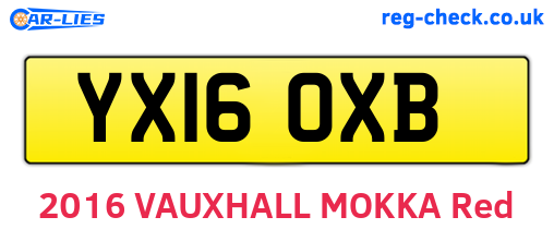 YX16OXB are the vehicle registration plates.