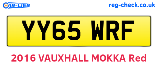 YY65WRF are the vehicle registration plates.