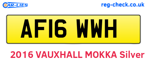 AF16WWH are the vehicle registration plates.