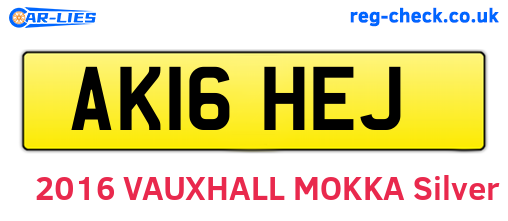AK16HEJ are the vehicle registration plates.