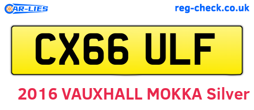 CX66ULF are the vehicle registration plates.