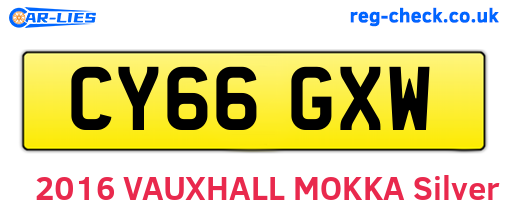 CY66GXW are the vehicle registration plates.