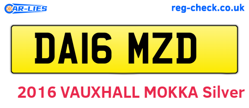 DA16MZD are the vehicle registration plates.