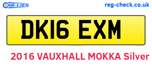 DK16EXM are the vehicle registration plates.