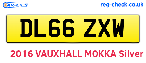 DL66ZXW are the vehicle registration plates.