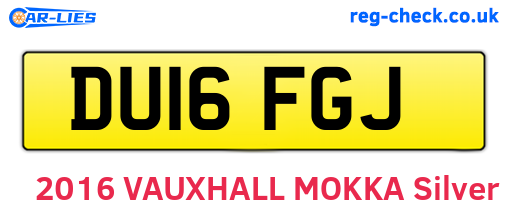 DU16FGJ are the vehicle registration plates.