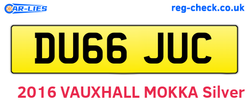 DU66JUC are the vehicle registration plates.