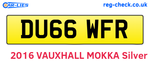 DU66WFR are the vehicle registration plates.