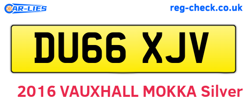DU66XJV are the vehicle registration plates.