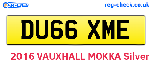 DU66XME are the vehicle registration plates.