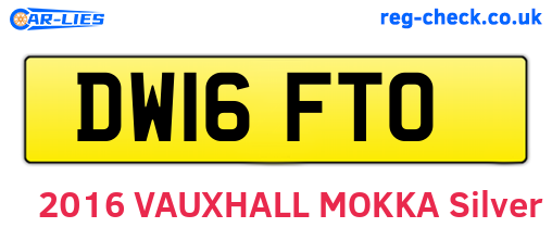DW16FTO are the vehicle registration plates.