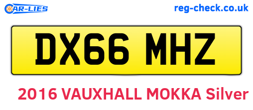 DX66MHZ are the vehicle registration plates.