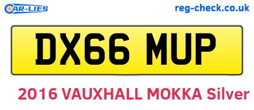 DX66MUP are the vehicle registration plates.
