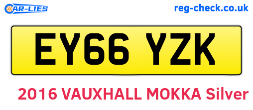 EY66YZK are the vehicle registration plates.