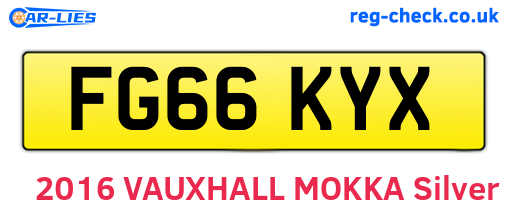 FG66KYX are the vehicle registration plates.