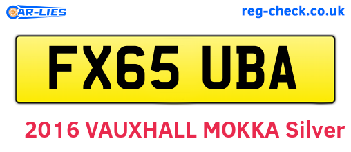 FX65UBA are the vehicle registration plates.