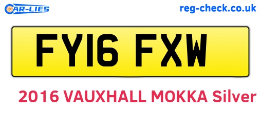 FY16FXW are the vehicle registration plates.