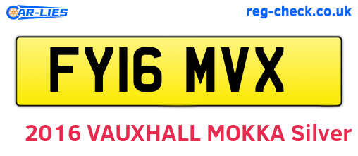 FY16MVX are the vehicle registration plates.