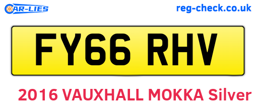 FY66RHV are the vehicle registration plates.