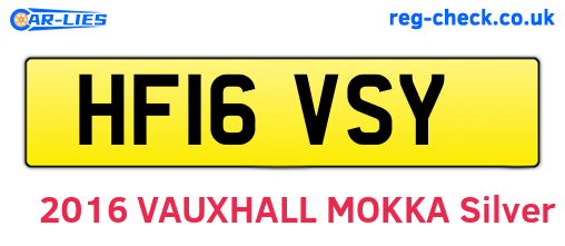 HF16VSY are the vehicle registration plates.