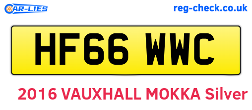 HF66WWC are the vehicle registration plates.