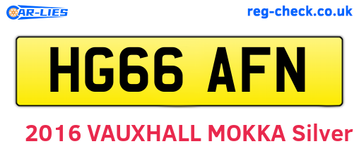 HG66AFN are the vehicle registration plates.