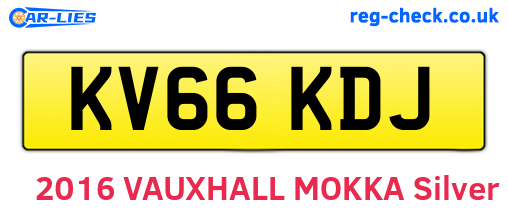 KV66KDJ are the vehicle registration plates.