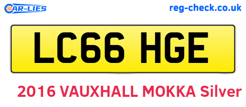 LC66HGE are the vehicle registration plates.