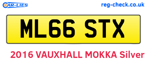 ML66STX are the vehicle registration plates.