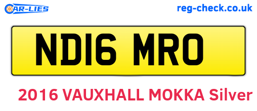ND16MRO are the vehicle registration plates.
