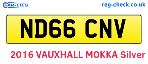 ND66CNV are the vehicle registration plates.