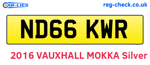 ND66KWR are the vehicle registration plates.