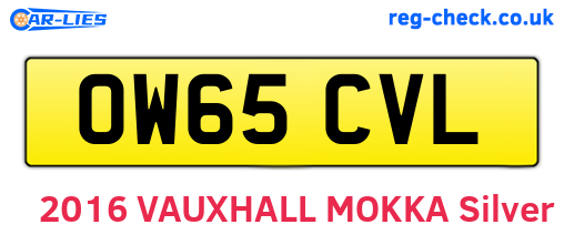 OW65CVL are the vehicle registration plates.
