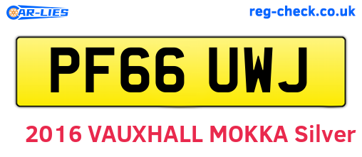 PF66UWJ are the vehicle registration plates.