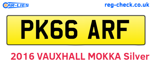 PK66ARF are the vehicle registration plates.