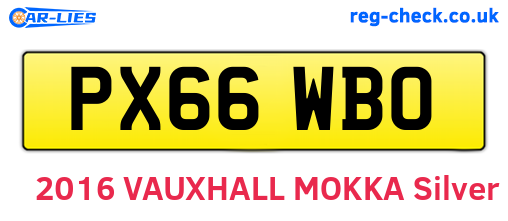 PX66WBO are the vehicle registration plates.