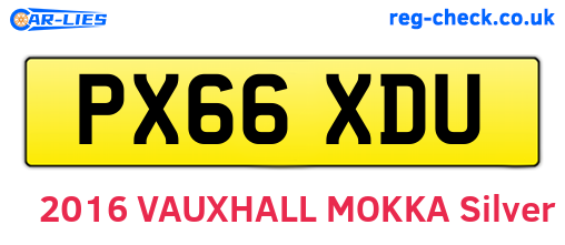 PX66XDU are the vehicle registration plates.