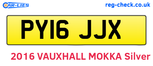 PY16JJX are the vehicle registration plates.