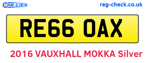RE66OAX are the vehicle registration plates.