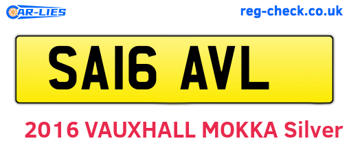 SA16AVL are the vehicle registration plates.