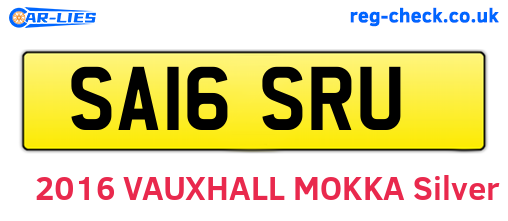 SA16SRU are the vehicle registration plates.