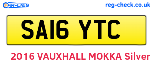 SA16YTC are the vehicle registration plates.