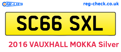 SC66SXL are the vehicle registration plates.