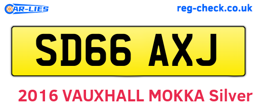 SD66AXJ are the vehicle registration plates.