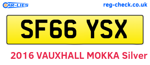 SF66YSX are the vehicle registration plates.