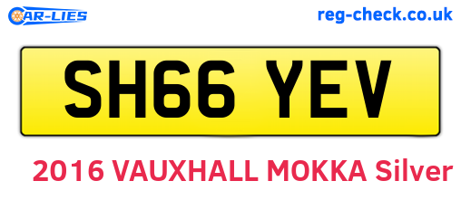 SH66YEV are the vehicle registration plates.