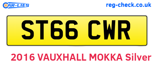 ST66CWR are the vehicle registration plates.