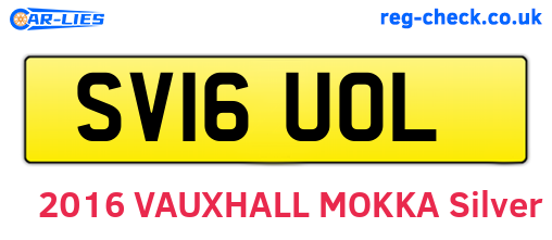 SV16UOL are the vehicle registration plates.