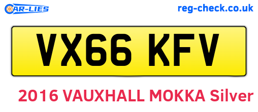 VX66KFV are the vehicle registration plates.